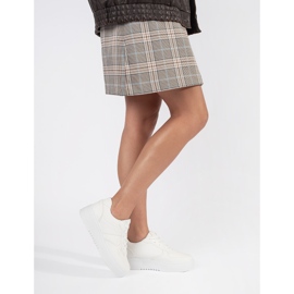 Scarpe sportive da donna bianche con plateau bianco 2