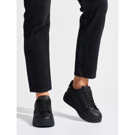 Sneakers nere con plateau da donna nero 1