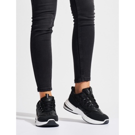 Scarpe sportive da donna nere con suola spessa nero 1