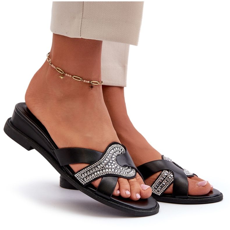 Seastar Infradito da donna con zeppa con decorazione, colore nero 4