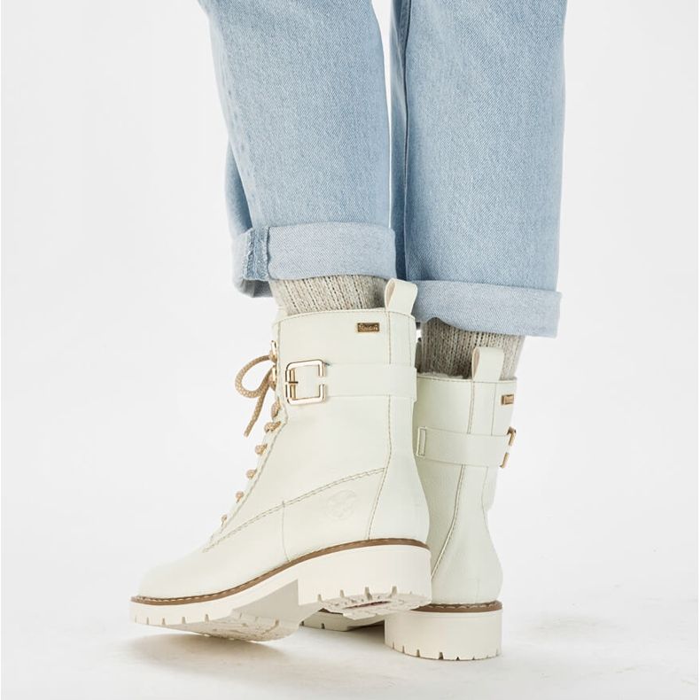 Operaio da donna impermeabile bianco Rieker Y9126-80 bianca 1