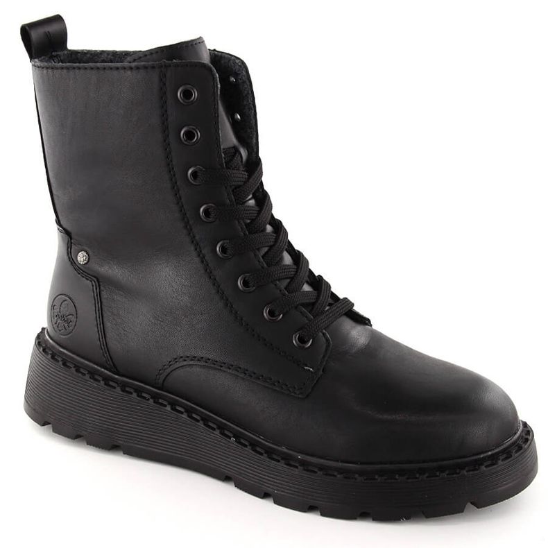 Stivali in pelle isolanti da donna Rieker neri 70401-00 nero 1