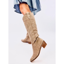 Stivali da cowboy in pelle scamosciata Torez Khaki marrone 2