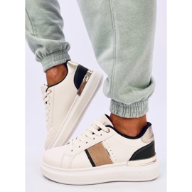 Scarpe da ginnastica con plateau Holms beige 1