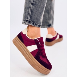 Scarpe da ginnastica con suola alta Belmont Wine rosso 1