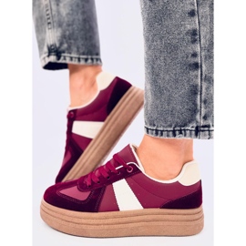Scarpe da ginnastica con suola alta Belmont Wine rosso 2
