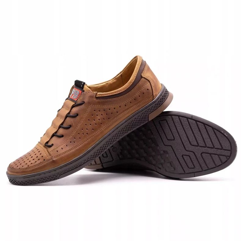 Polbut Scarpe da uomo in pelle K22P cammello marrone 1
