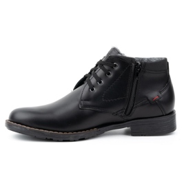Polbut Scarpe invernali da uomo in pelle C16S nere con nero 1
