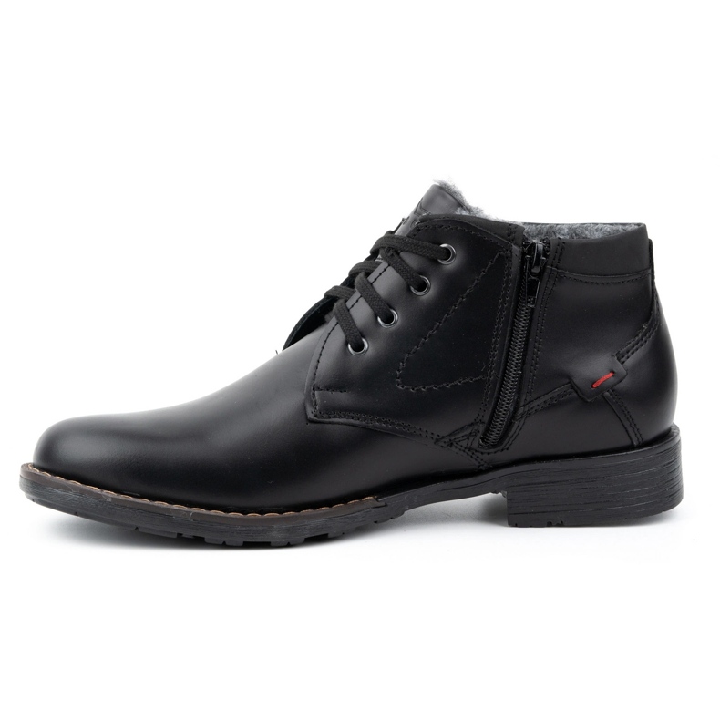 Polbut Scarpe invernali da uomo in pelle C16S nere con nero 1