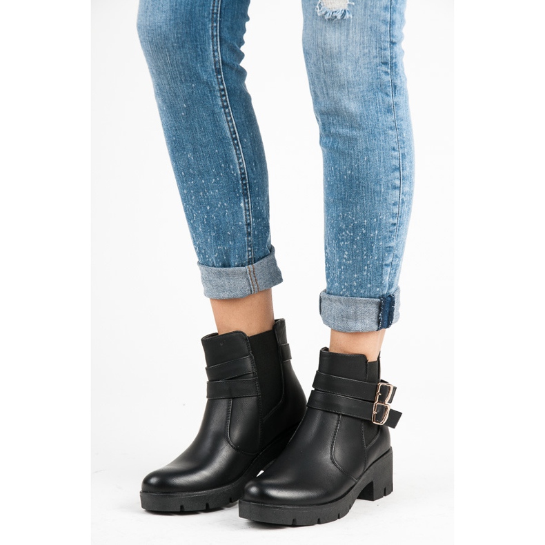 Abloom Stivaletti Chelsea con fibbie nero 2