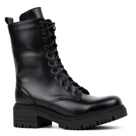 Olivier Stivali alti da donna in pelle 1064 neri nero 1