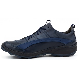 Olivier Scarpe da trekking da uomo in pelle 405KZ, blu 1