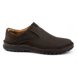 Kampol Scarpe slip-on da uomo in pelle 12KAM, colore testa di moro marrone 1