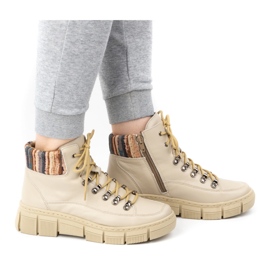 WASAK Stivaletti invernali da donna in pelle 0698W, colore beige 1