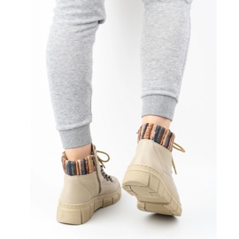 WASAK Stivaletti invernali da donna in pelle 0698W, colore beige 2