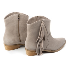 Olivier Stivaletti in pelle scamosciata con cerniera e frange 1139, beige 1