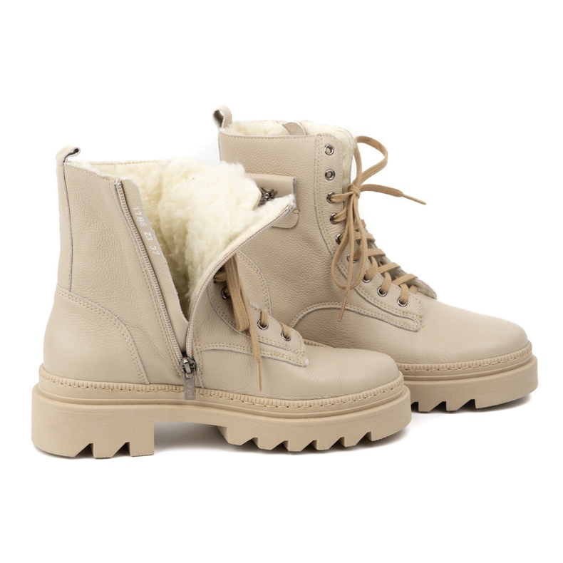 Olivier Stivali invernali da donna in pelle isolante 1186, beige 1