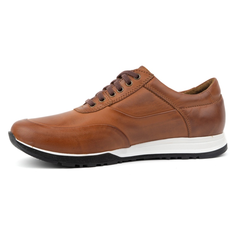 Olivier Scarpe casual sportive da uomo in pelle 902KNT Ax marrone 1