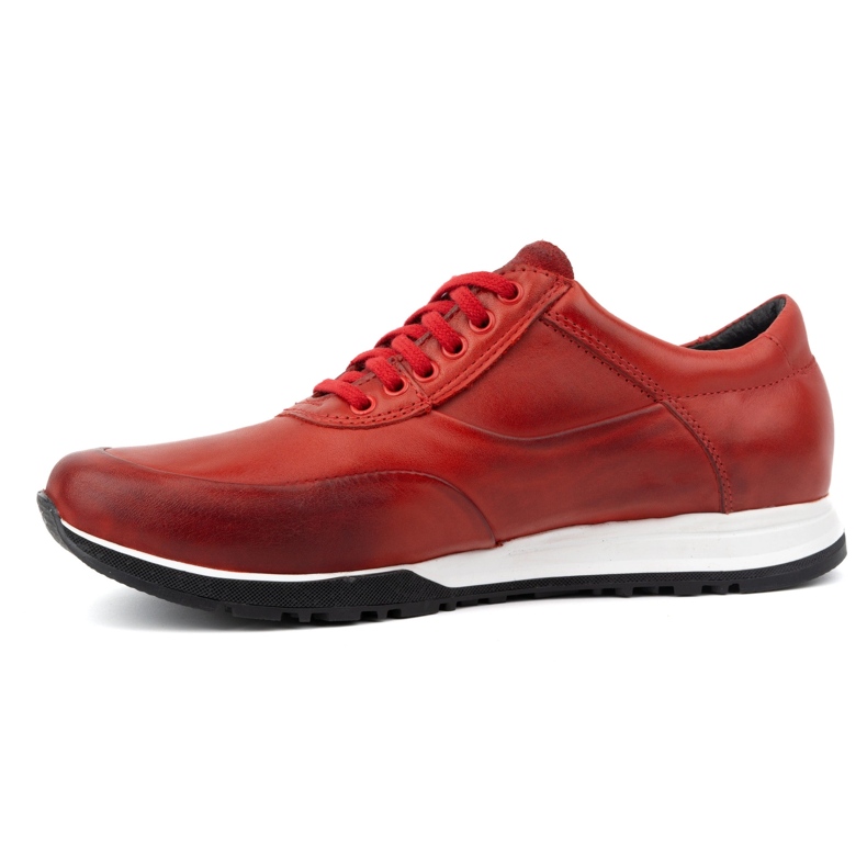 Olivier Scarpe casual sportive da uomo in pelle 902KNT rosse rosso 1