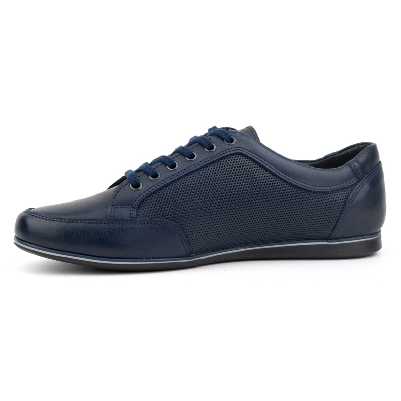 Olivier Scarpe casual da uomo in pelle 410KNT, blu navy 1