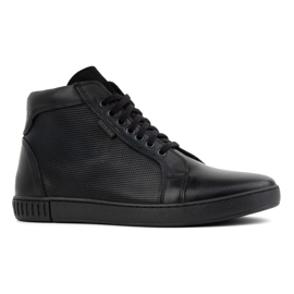 Olivier Scarpe in pelle da uomo, stivaletti Chelsea, sneakers alte, 427KNT, nero 1