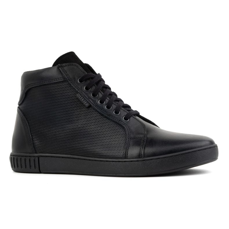 Olivier Scarpe in pelle da uomo, stivaletti Chelsea, sneakers alte, 427KNT, nero 1