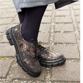 Olivier Scarpe da donna in pelle con suola spessa, fiori, 1.134 PLN multicolore 2