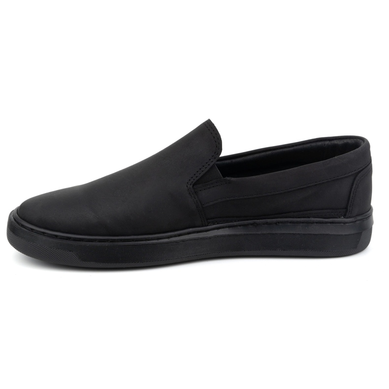Scarpe slip-on da uomo realizzate in pelle naturale POLBUT 2124 nero 1