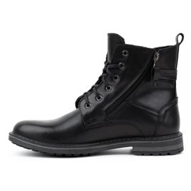 Kampol Scarpe da uomo in pelle con tacco alto 155KAM, nere nero 1