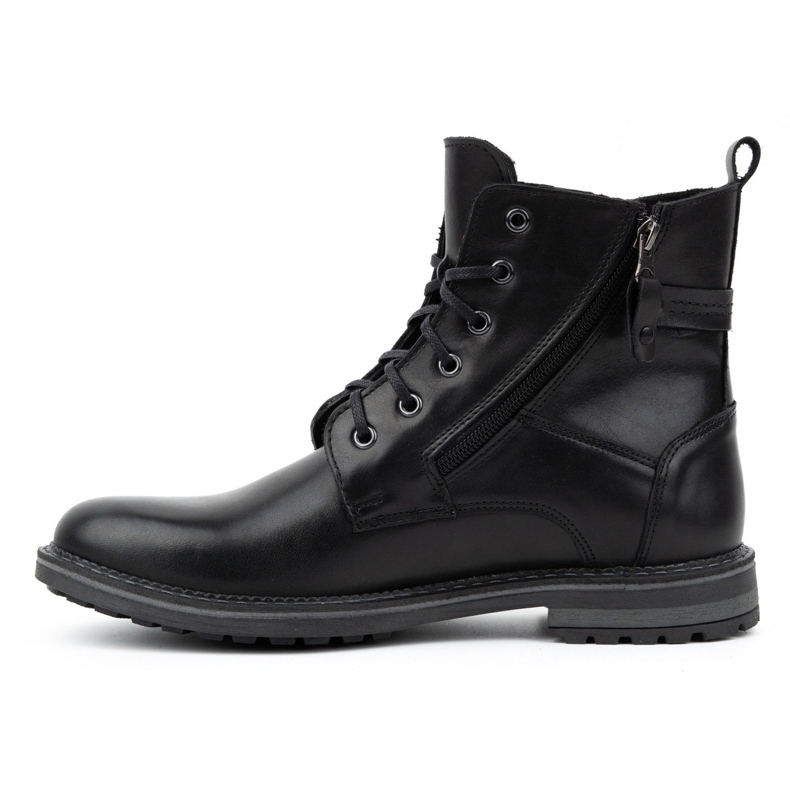 Kampol Scarpe da uomo in pelle con tacco alto 155KAM, nere nero 1
