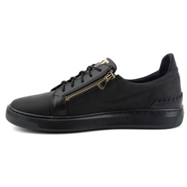 Scarpe casual da uomo in pelle naturale POLBUT 2125, nere nero 1