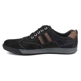 Kampol Kam 28KAM Scarpe casual da uomo in pelle nere stringate nero 1