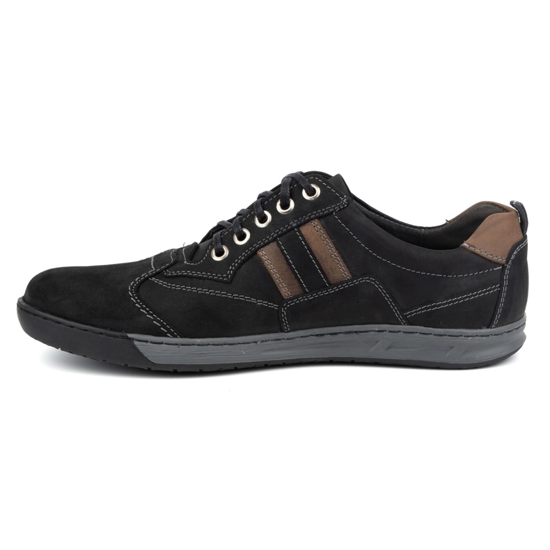 Kampol Kam 28KAM Scarpe casual da uomo in pelle nere stringate nero 1