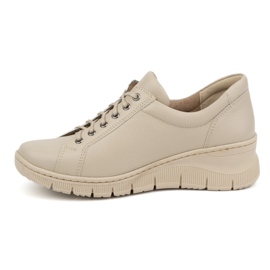 Olivier Scarpe da donna in pelle con suola spessa 1236, beige 1