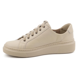 Olivier Modello 1238 sneakers da donna in pelle beige 1