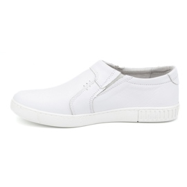Polbut Scarpe slip-on da uomo in pelle 334/2 bianche bianca 1