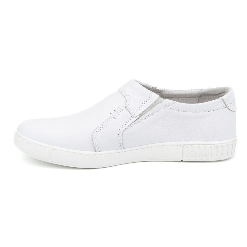 Polbut Scarpe slip-on da uomo in pelle 334/2 bianche bianca 1