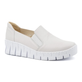 WASAK Scarpe da donna in pelle, décolleté slip-on 0721W, bianco 1
