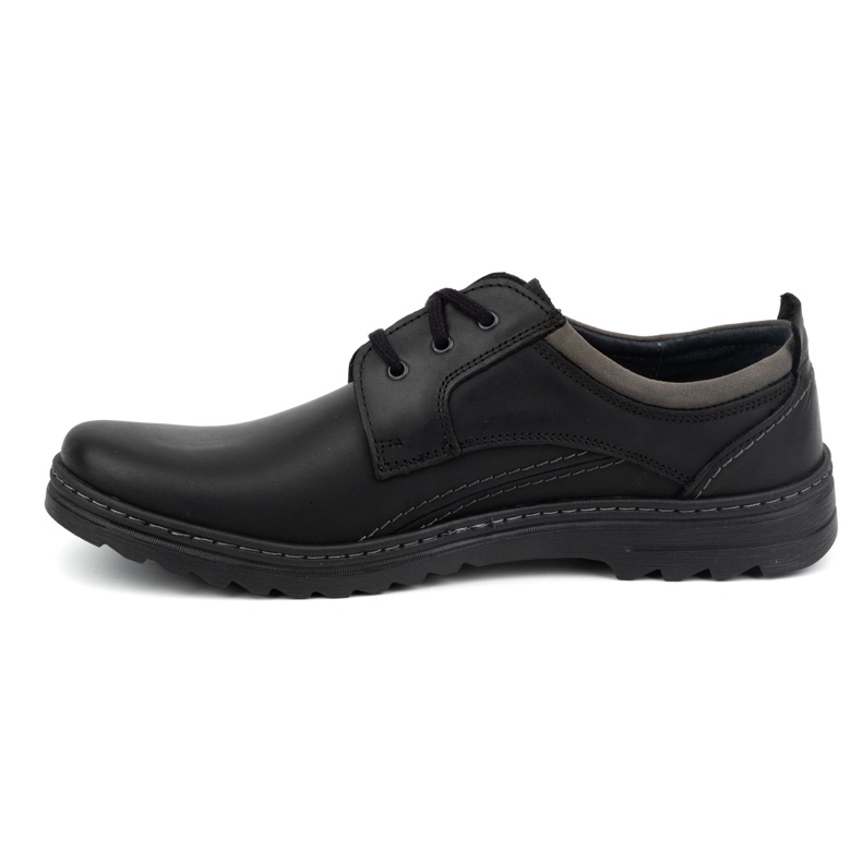 Olivier Scarpe casual stringate da uomo in pelle 309GT, nere nero 1