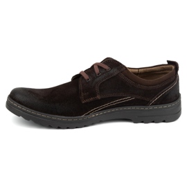 Olivier Scarpe casual stringate da uomo in pelle, camoscio 309GT, marrone 1