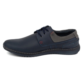 Olivier Scarpe casual in pelle da uomo modello 308GT, blu 1