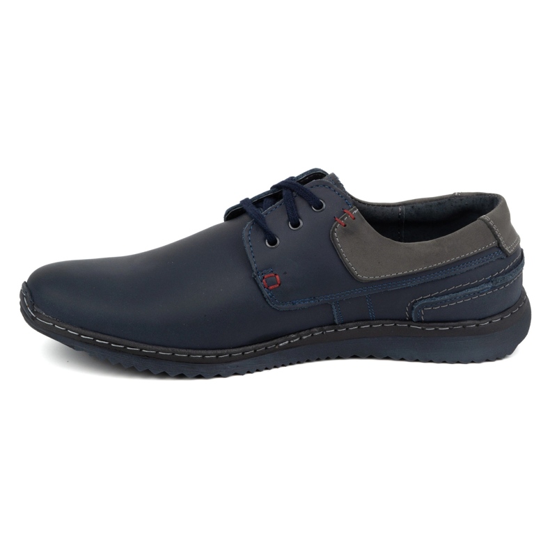 Olivier Scarpe casual in pelle da uomo modello 308GT, blu 1