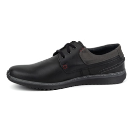 Olivier Scarpe casual in pelle da uomo modello 308GT, nere nero 1
