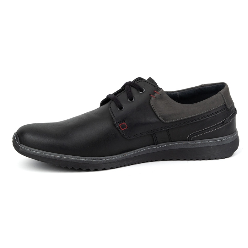 Olivier Scarpe casual in pelle da uomo modello 308GT, nere nero 1