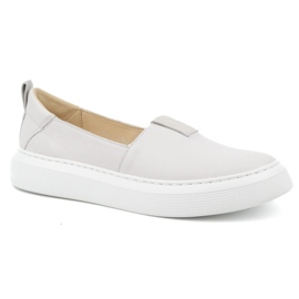 WASAK Scarpe da donna in pelle, décolleté slip-on 0711W, bianco bianca 1