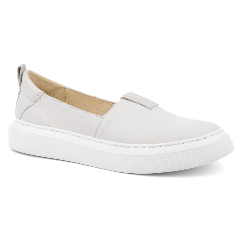 WASAK Scarpe da donna in pelle, décolleté slip-on 0711W, bianco 1