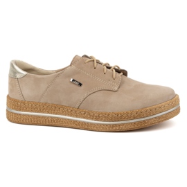 Olivier Scarpe da donna in pelle con suola spessa 1134/2, beige 1
