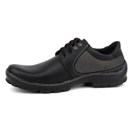 Olivier Scarpe casual stringate da uomo in pelle 307GT, nere nero 1