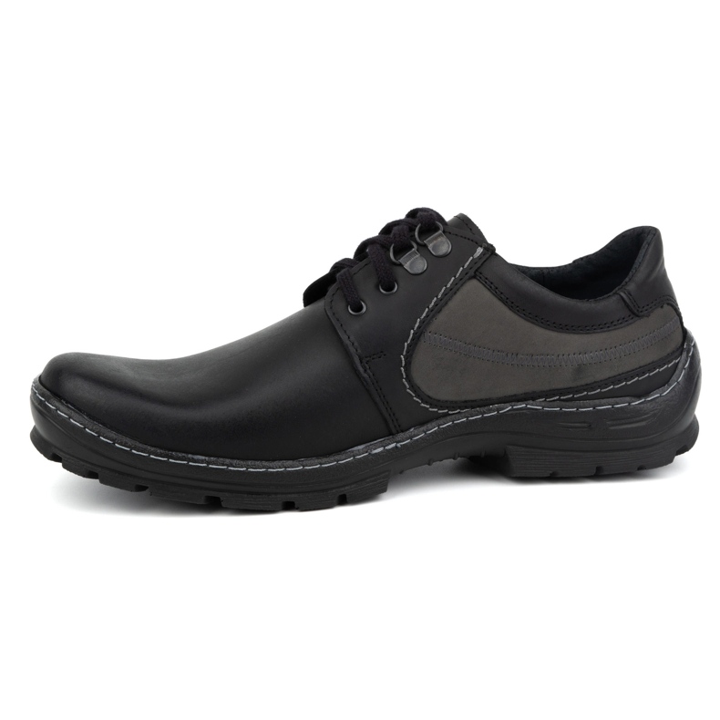 Olivier Scarpe casual stringate da uomo in pelle 307GT, nere nero 1