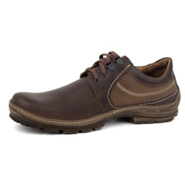 Olivier Scarpe casual stringate da uomo in pelle 307GT marrone 1
